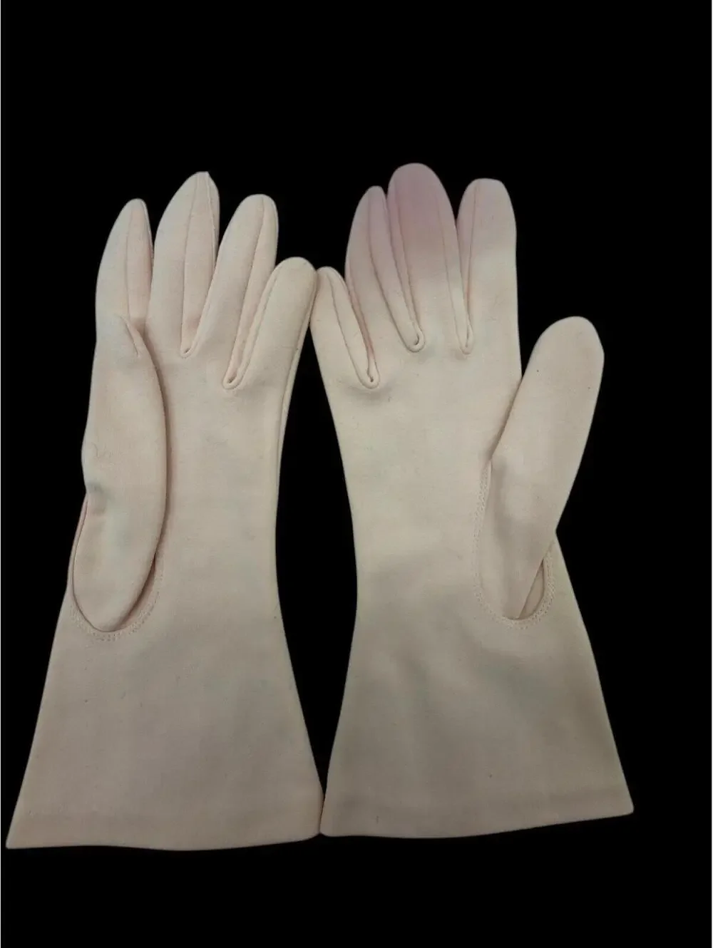Vintage 1950s 1960s Hanson Pink Gloves, Cotton Size 6 1/2 Prom Gloves, Cocktail